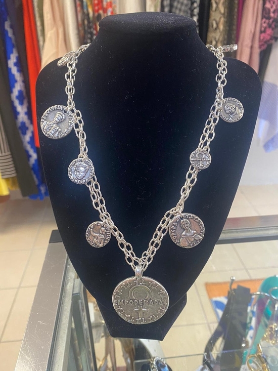 Tralará Jewelry - Silver-Tone Coin Pendant Necklace - Empowerada-Inspired Charm